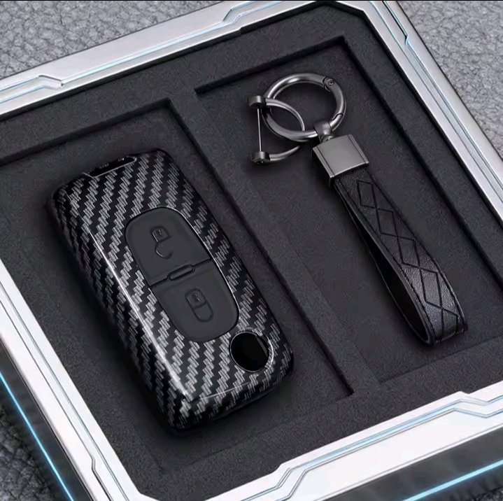 ETUI DE PROTECTION POUR CLEF DE VOITURE EN CARBONE A 2 OU 3 BOUTON POUR PEUGEOT. CITROËN DE PORT CLEF .ACCESSOIRE POUR CLEF