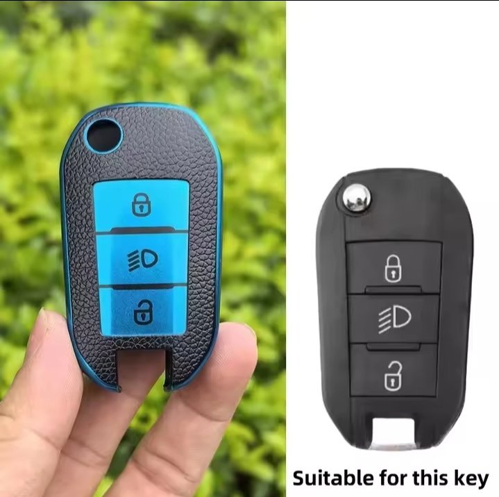 COQUE DE PROTECTION POUR CLEF DE VOITURE PLIABLE EN PU POUR PEUGEOT CITROEN 