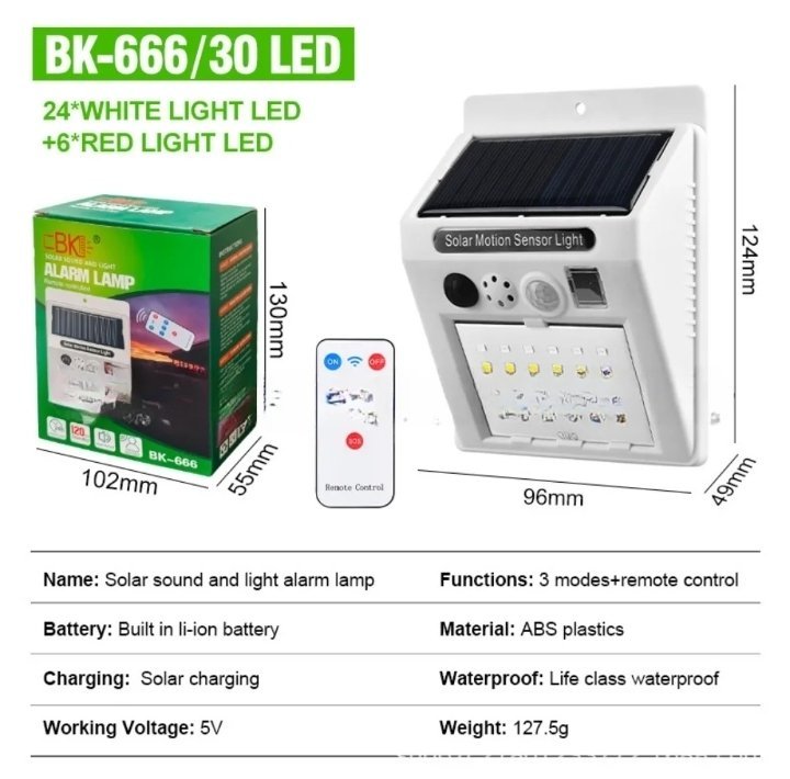 ALARME LAMPE SOLAIRE 
