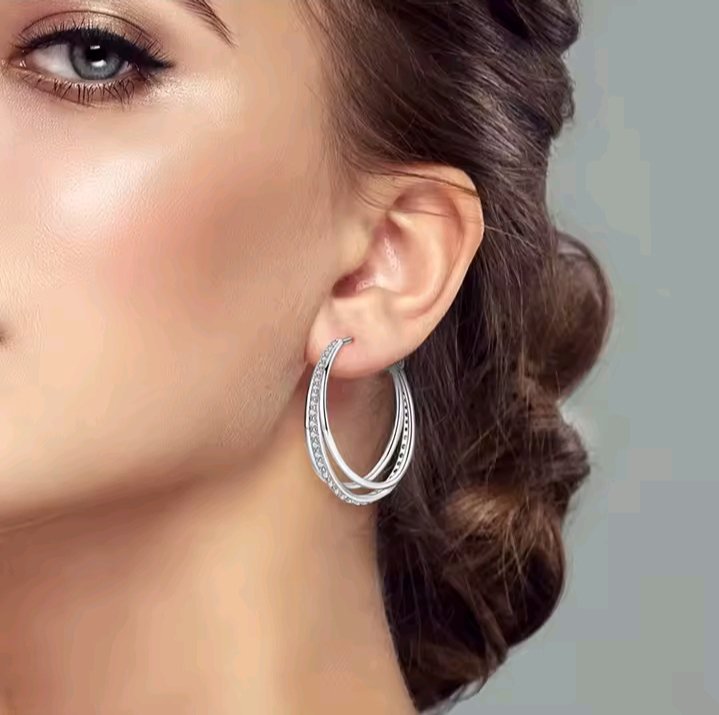 BOUCLE D OREILLE EN ARGENT STERLING S925 