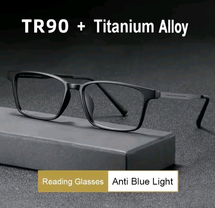 LUNETTE DE LECTURE BLOQUANT LA LUMIERE BLEU POUR HOMME & FEMME ALIAGE DE TITAN ULTRALEGERE TR90 MONTURE OPTIC .LUNETTE CAREE