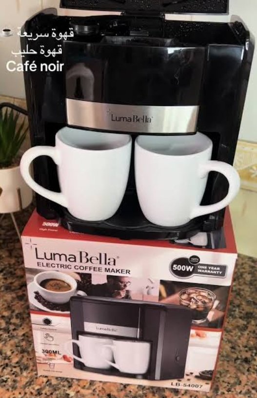 CAFETIERE LUMA BELLA ÉLECTRIQUE AVEC 2 TASSE