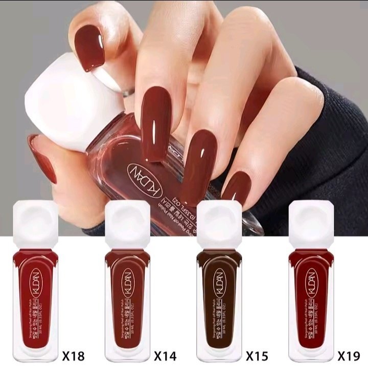 LOT DE 4 VERNIS A ONGLE ROUGE A BASE D EAU 10ML PAILETE.EFFET PEEL OF LONGUE TENU.SECHAGE RAPIDE SANS LAMPE UV 