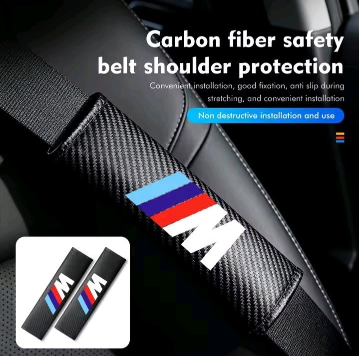 COUSSINET DE PROTECTION DE CENTURE DE SECURITE DE SIEGE DE VOITURE EN CARBONE POUR VOITURE BMW 