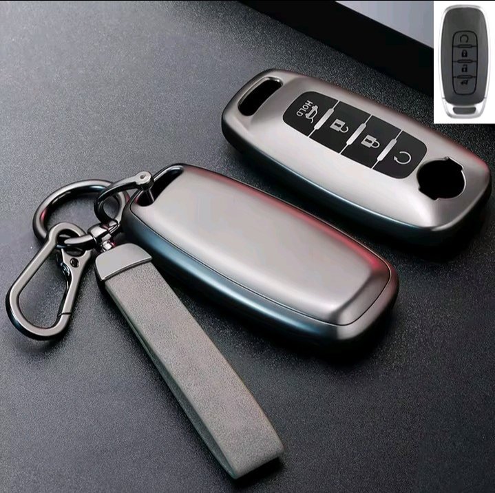 HOUSSE DE CLEF DE VOITURE EN TPU GRIS METALISE POUR NISSAN 