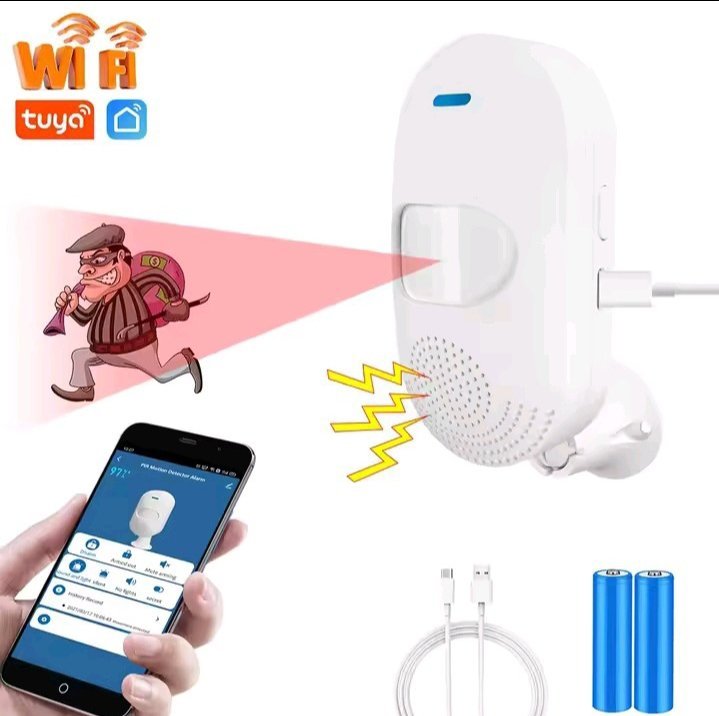 TAIBOAN DETECTEURE INFRAROUGE PIR INTELIGENT. ALARM SONOR ET LUMINEUSE CAPTEUR DE MOUVEMENT SYSTEM DE SECURITE DE NOTIFICATION A DISTANCE .TUYA WI-FI