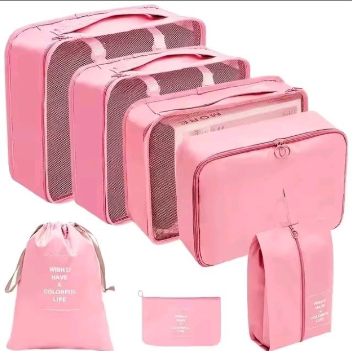 7 PIECE ENSEMBLE ORGANISATEUR DE VOYAGE SAC DE RANGEMENT VALISE EMBLAGE CUBE.ENSSEMBLE ETUI PORTABLE BAGAGE VETEMENT CHAUSSURE BIEN RANGE POCHETTE PLIANTE
