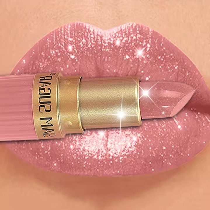 ROUGE A LEVRE VELOUR ROSE NACRE.METALIQUE IMPERMIABLE LONGUE DUREE.MATT.SCINTILLAN.DIAMON.