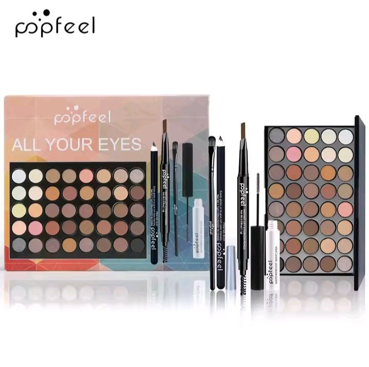 POPFEEL ENSEMBLE DE MAQUILLAGE POUR LES YEUX.PALETE DE FARD A BARAGE.EYE LINER.MASCARA.CRAYON POUR LES YEUX.BOITE A OUTIL DE MAQUILLAGE  