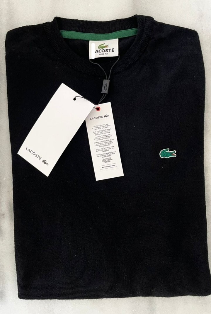 PULL POUR HOMME LACOSTE NOIRE TAILLE L