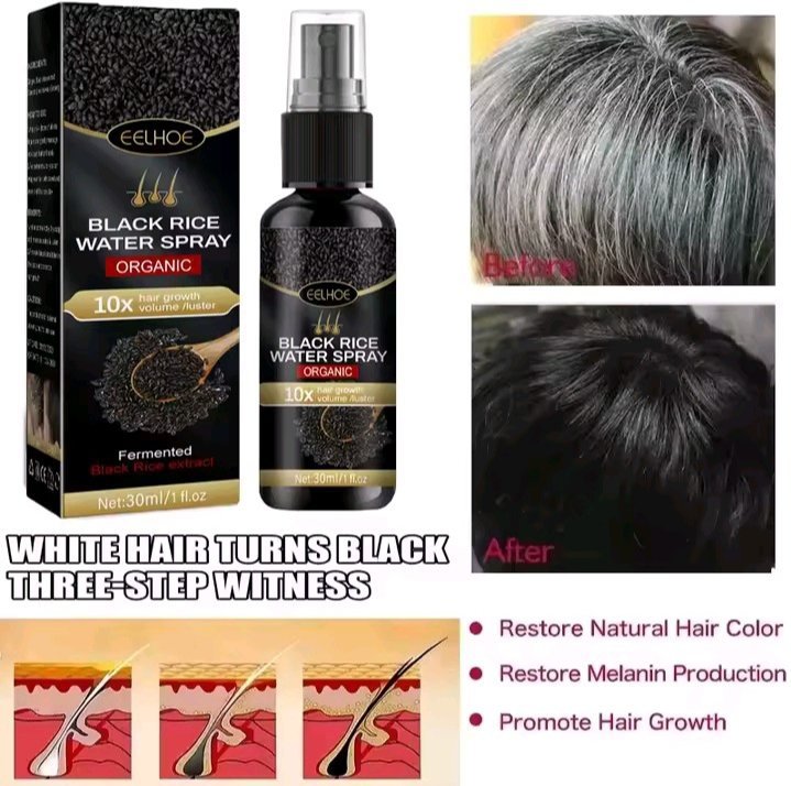 SERUM DE TREATEMENT POUR CHEVEUX GRIS ET BLANC.COUVERTURE DE CHEVEUX BLANC AU NOIRE.DOCUMENT NATUREL SPRAY DE REPERATION ANTI-PERTE.RESTAURATION DE CHEVEUX SOIN CAPILAIRE SAINS