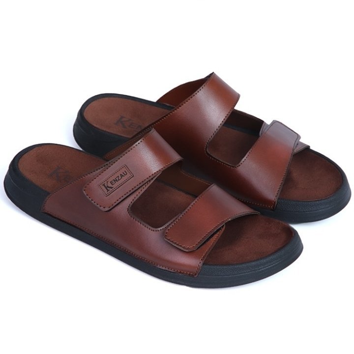 KENZOU CLAQUETTE MARON HOMME SCRATCH REGLABLE & SEMELLE SOUPLE POINTURE 40