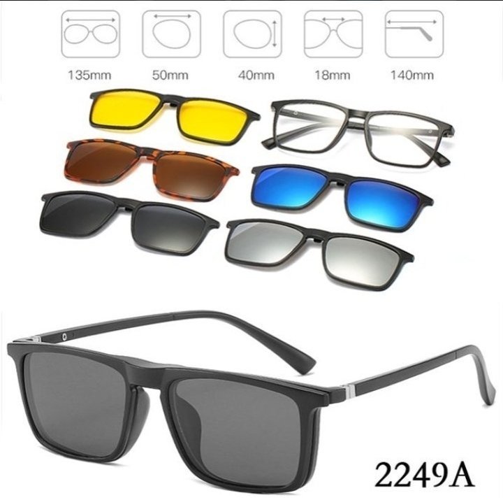 LUNETTE 6 EN 1 AVEC CLIP MONTURE POLARISER 400UV 