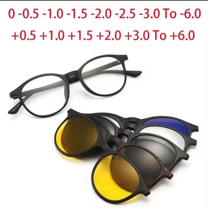 LUNETTE RONDE POUR MYOPIE CLIPS MANGNETIQUE LUNETTE DE SOLEILE 
