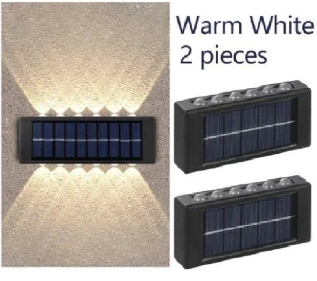 2 APPLIQUE MURAL 12 LED SOLAIRE EXTERIEUR MODERNE