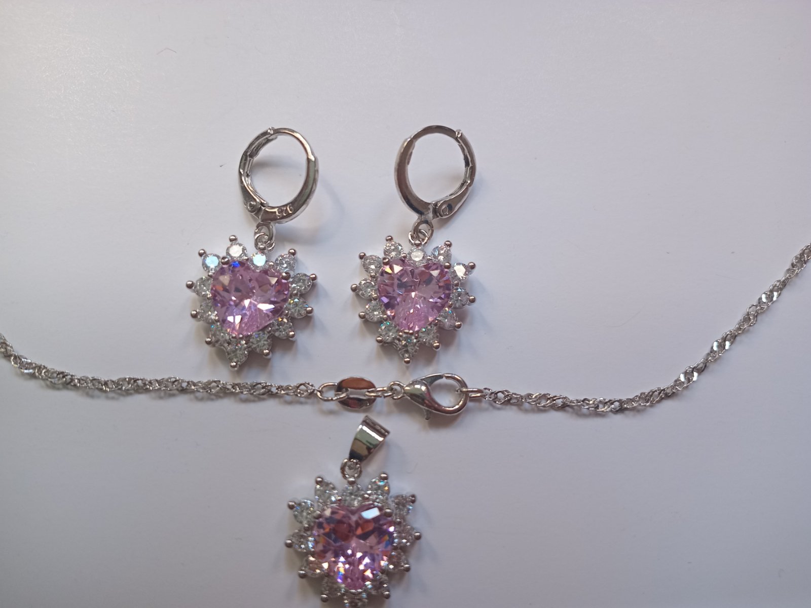 COLIER & BOUCLE D OREILLE EN ARGENT STERLING S925 