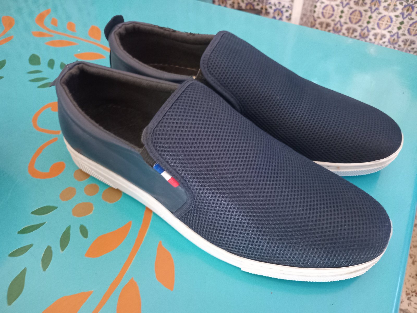 CHAUSSURE ROCK STEP DECONTRACTE BLEU CUIRE ORIGINAL POINTURE 41