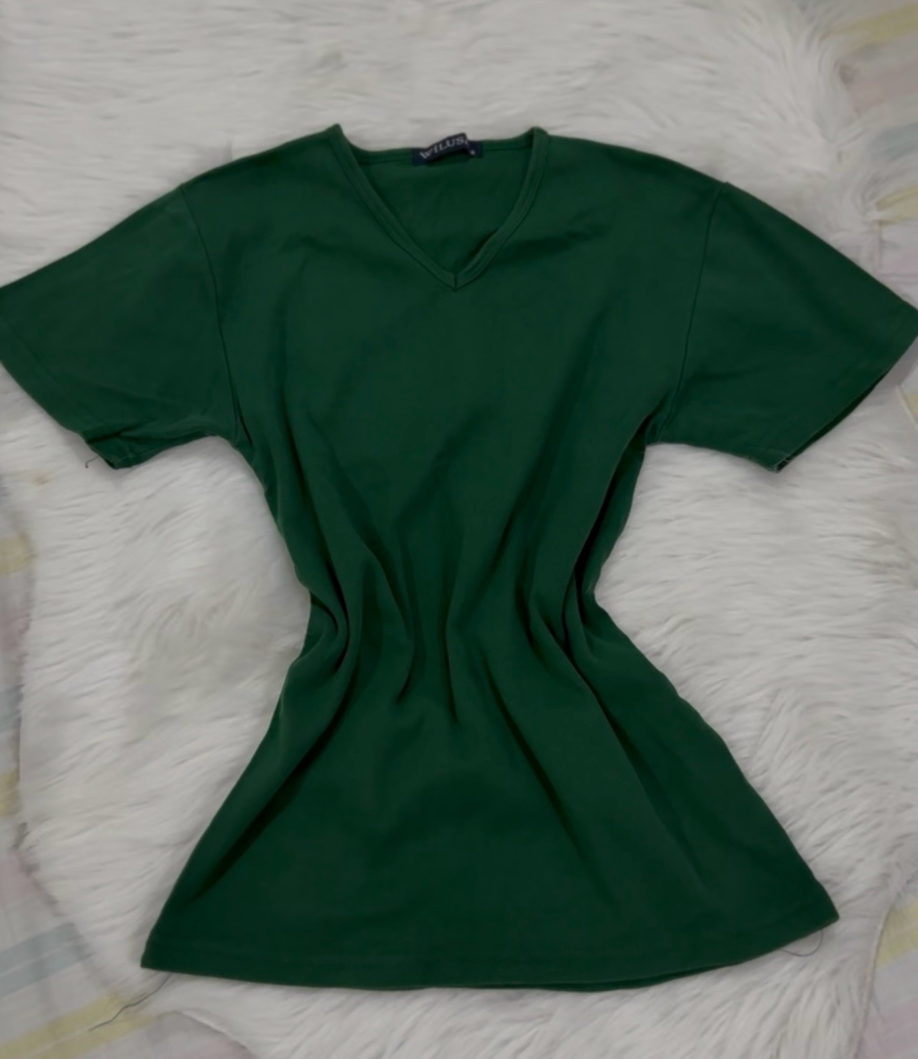  T-shirt Col en V Vert – Taille S