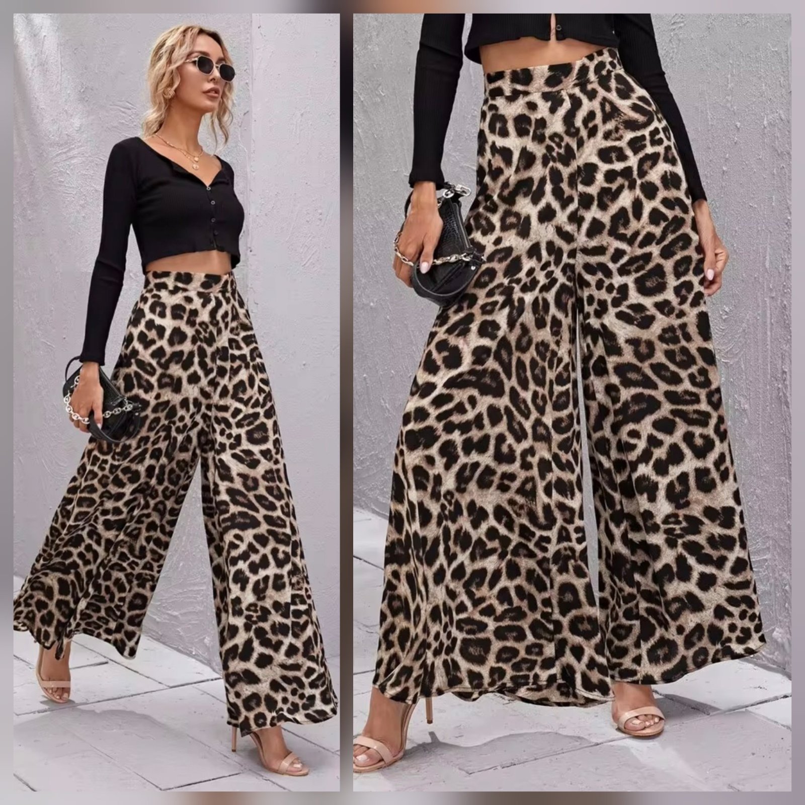 Pantalon ample SHEIN à imprimé léopard 