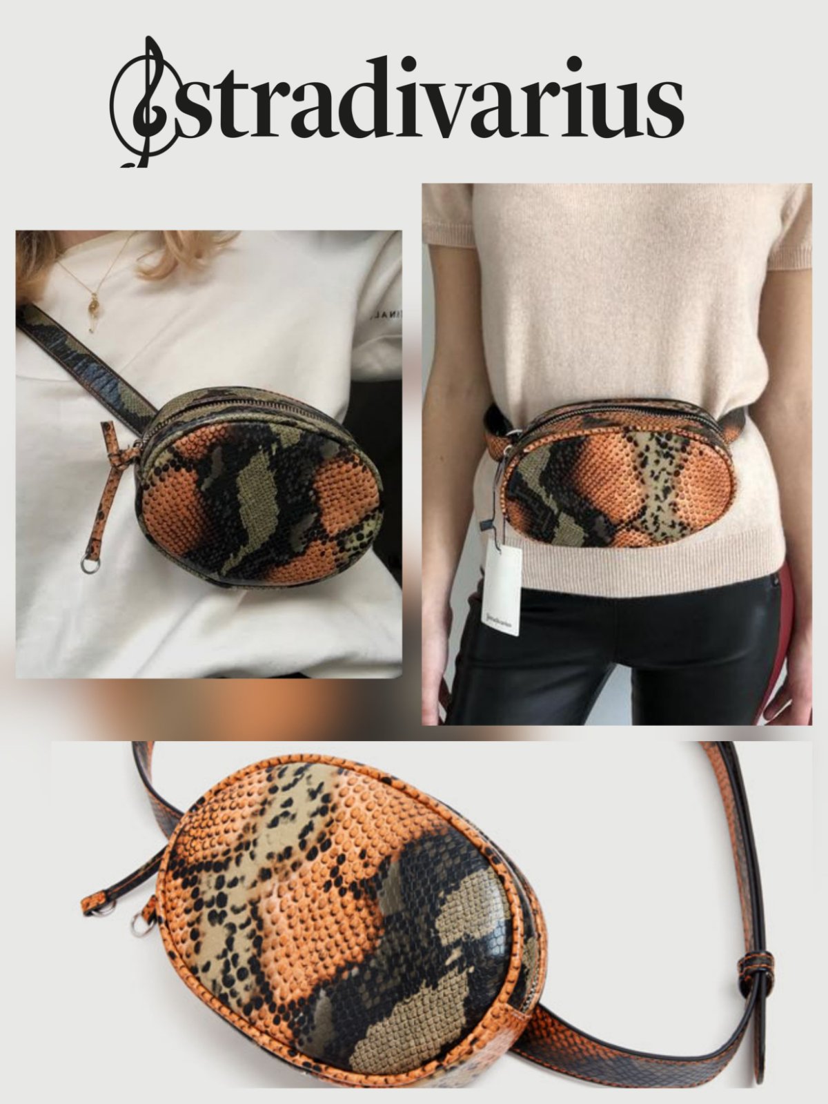Sac banana à effet peau de serpent