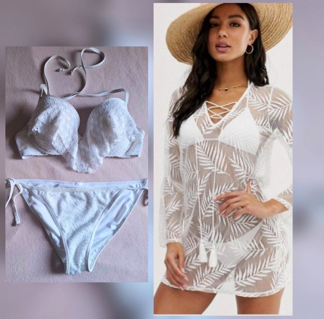 Un lot de deux un bikini et un cache maillot