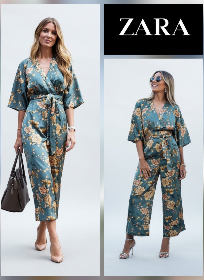 Combinaison imprimée fleuri ZARA
