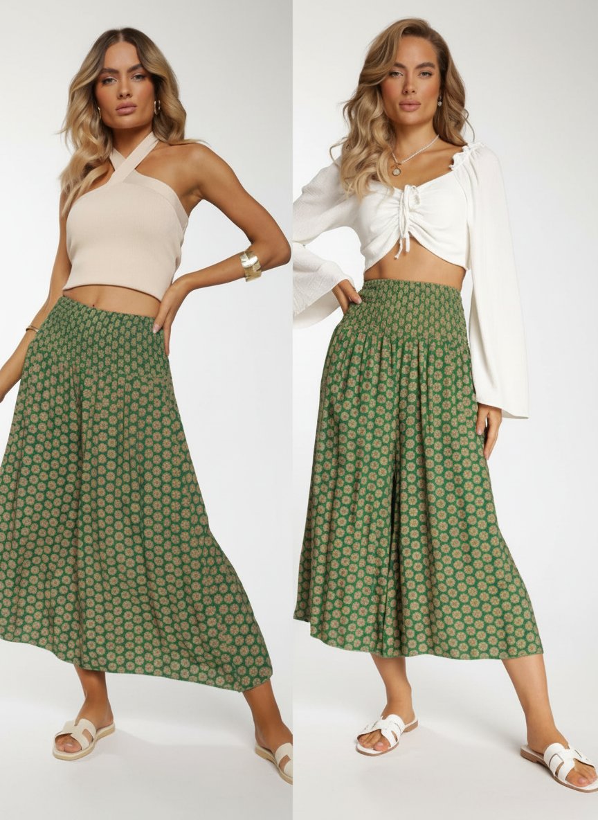 Pantalon de longueur 3/4 ample en coton