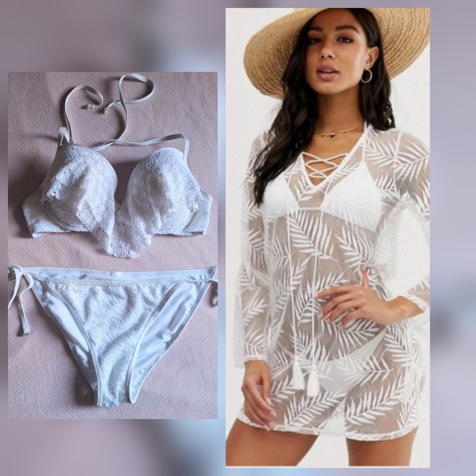 Un lot d’un bikini et un cache maillot 