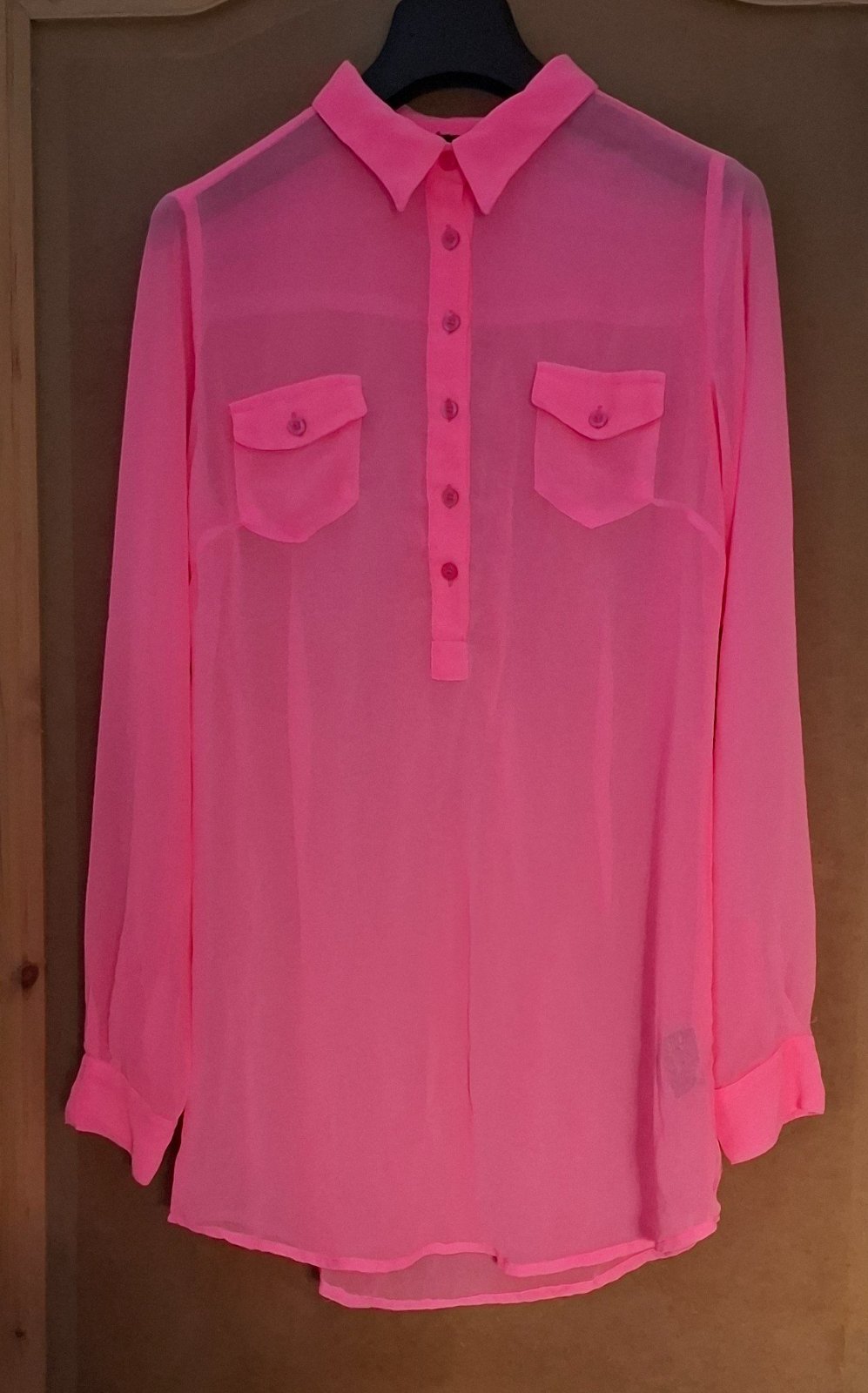 Longue chemise rose fuschia