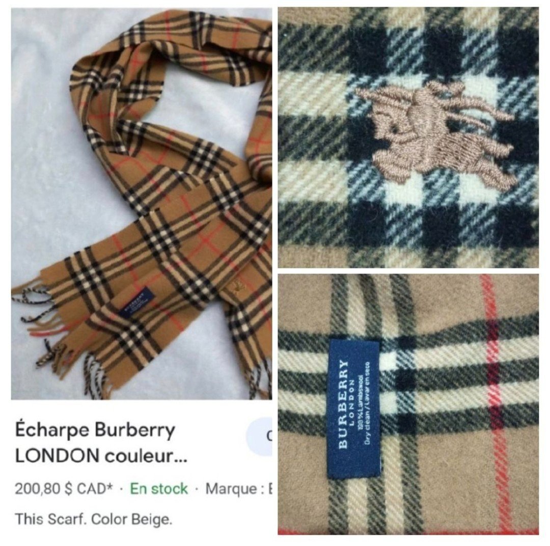 Burberry écharpe authentique unisex