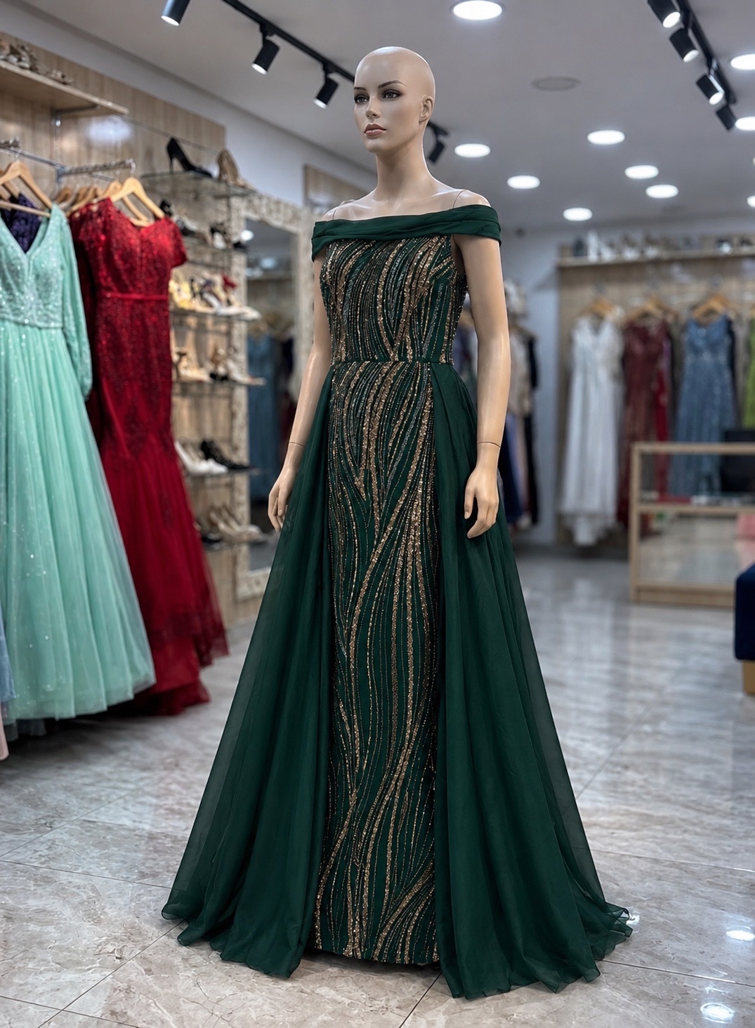 💚 Robe vert émeraude hadhara