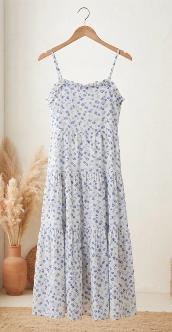Robe à volants fleurie avec doublure