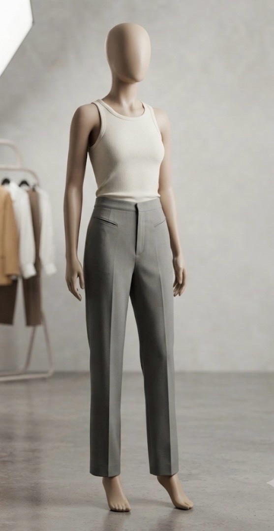 Pantalon de tailleur vert.