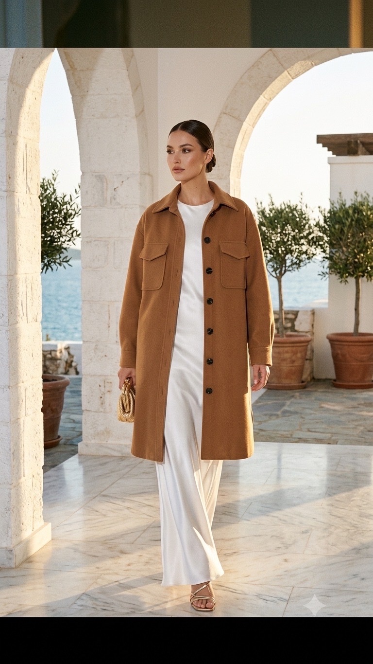 Manteau camel oversized 