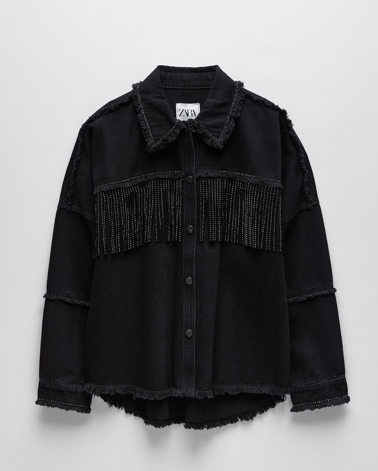 VESTE À FRANGES EFFET BRILLANT " ZARA"