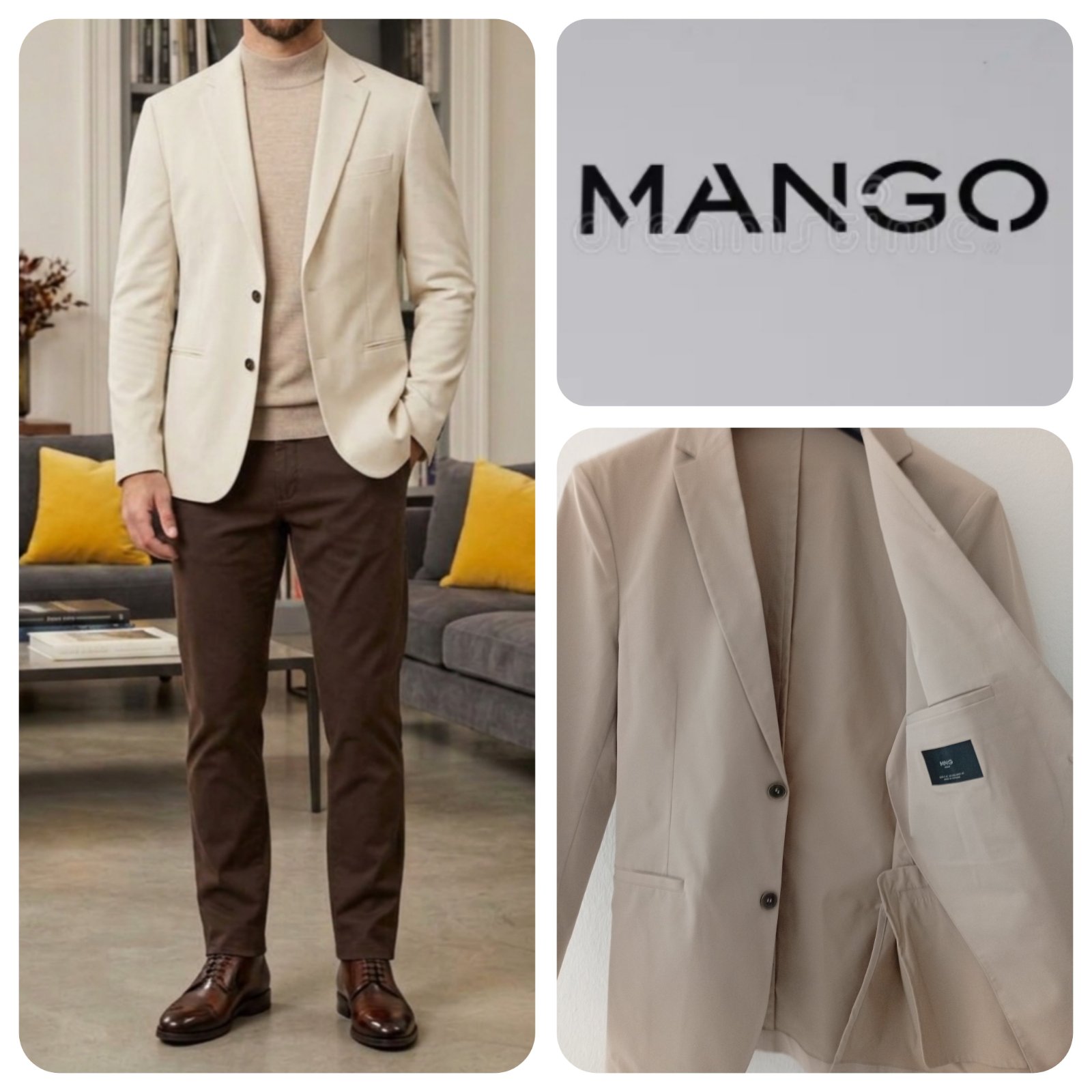Blazer elasthane sport.chic beige de MANGO