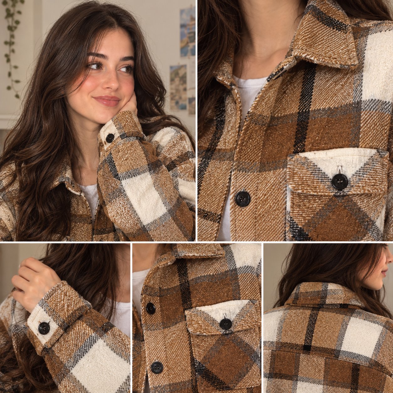 Veste manteau à carreaux