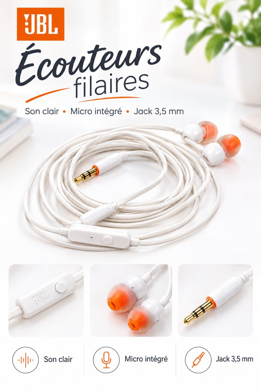 Ecouteur JBL Filaires 