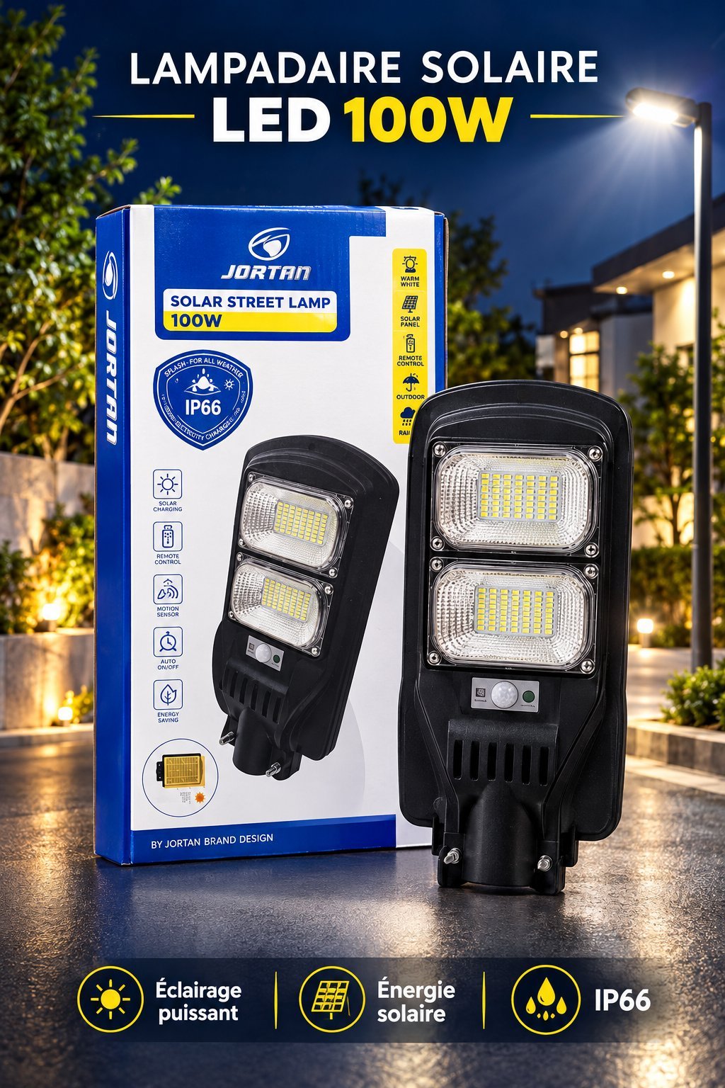 Lampadaire solaire Led 100w