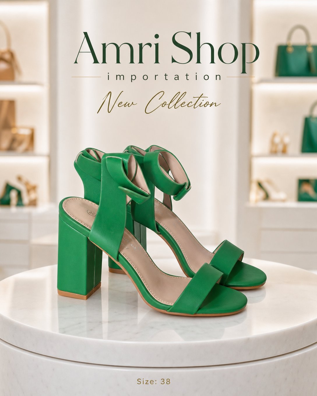 Sandales vert bonheur paris
