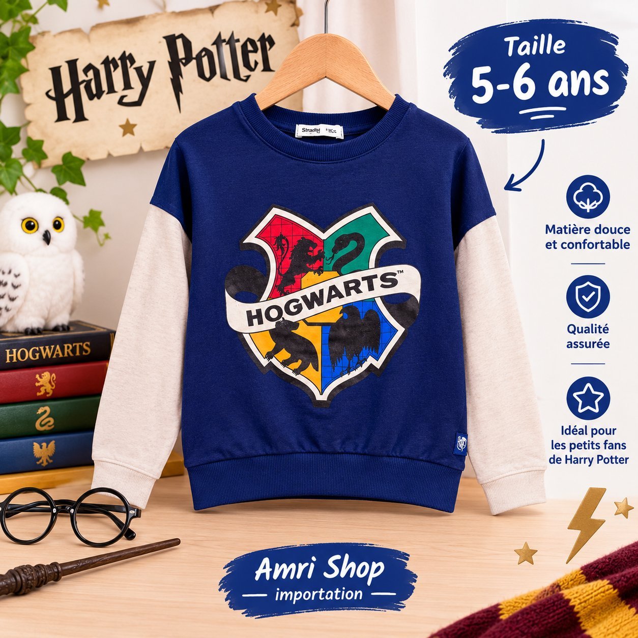 Sweat harry Potter garçon 5-6 ans