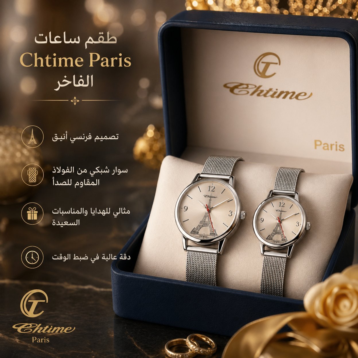 Coffret élégant avec deux montres 