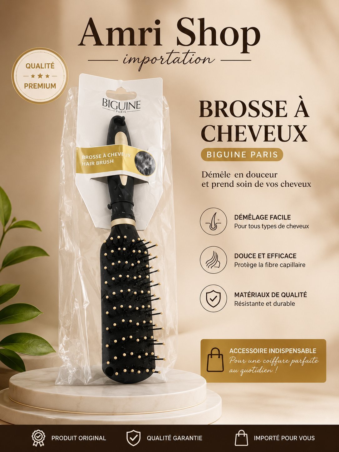 Brosse à cheveux BIGUINE Paris