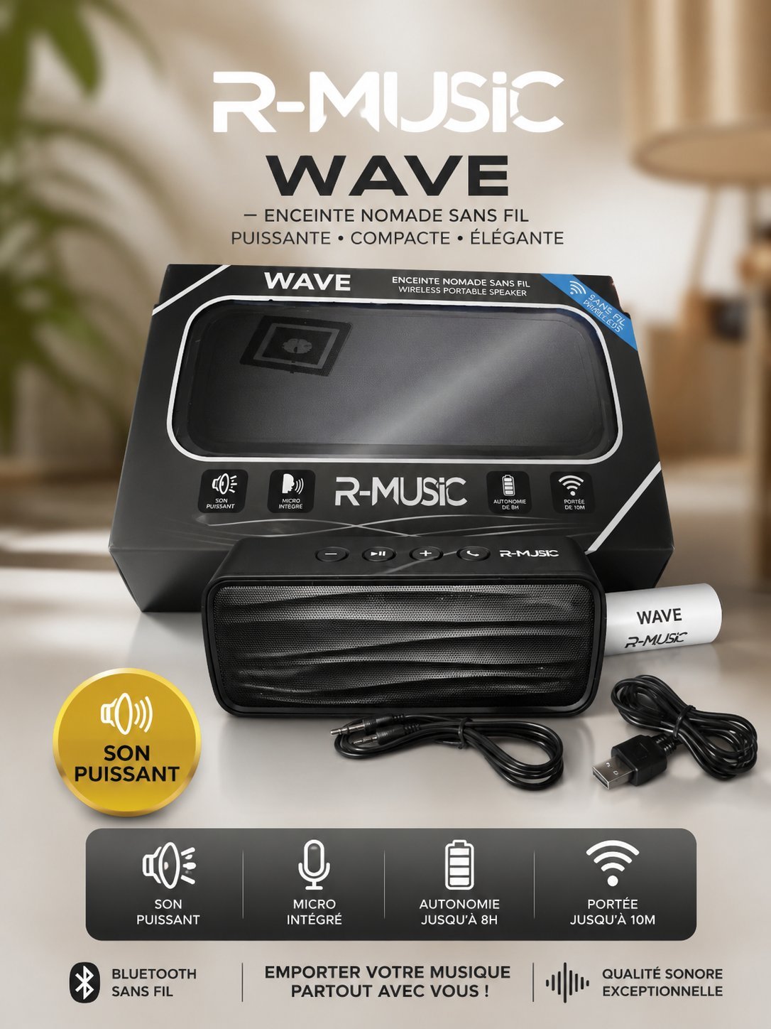 Enceinte bluetooth R-Music Wave
