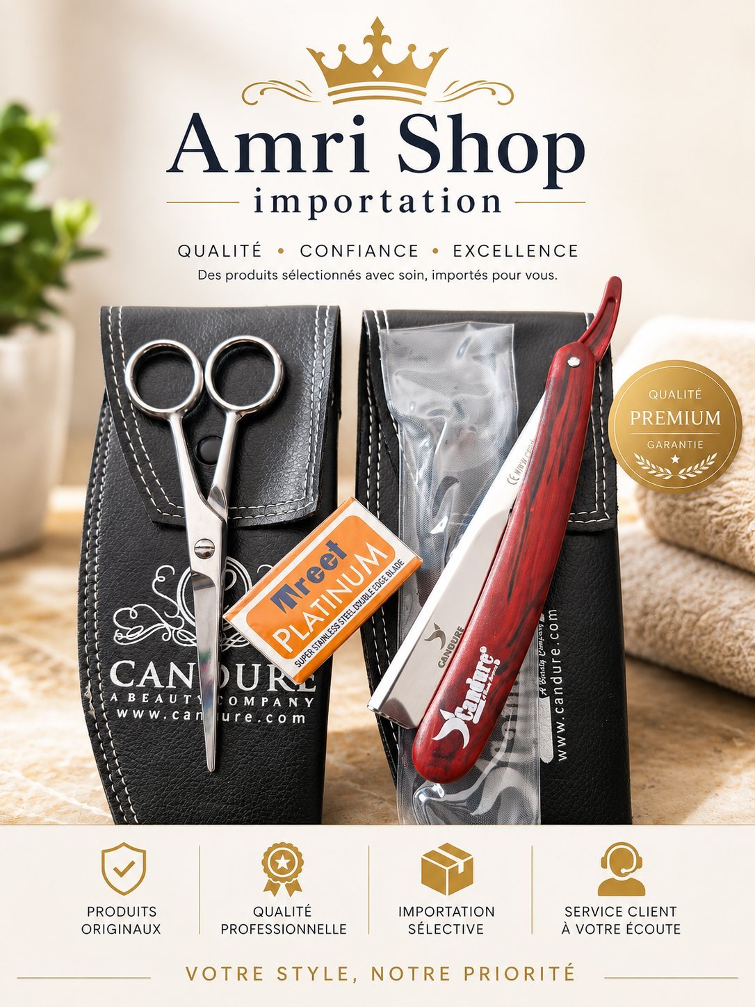 Coffret Rasoir professionnel + ciseaux