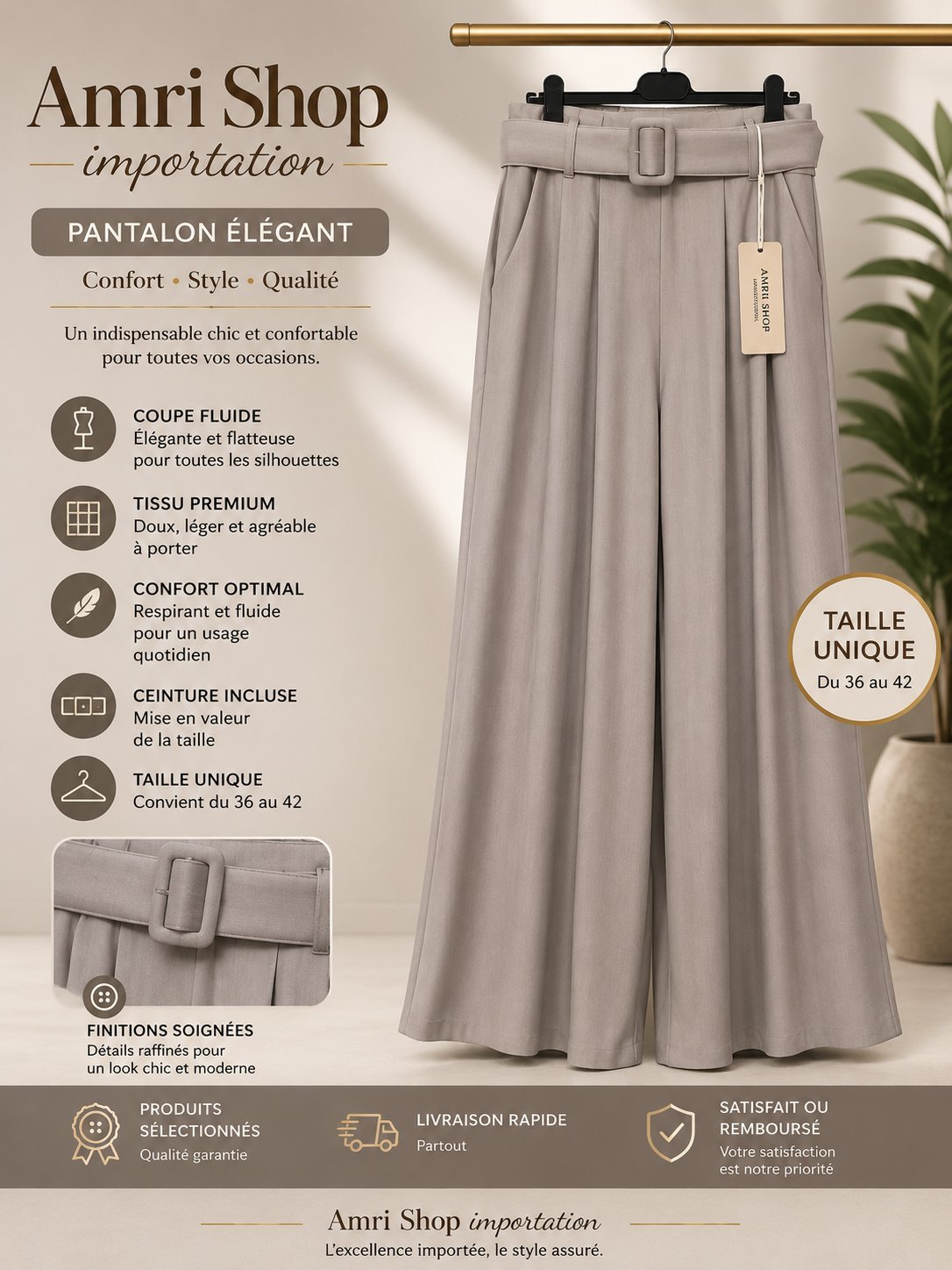 Pantalon Palazzo Long // Amy & clo