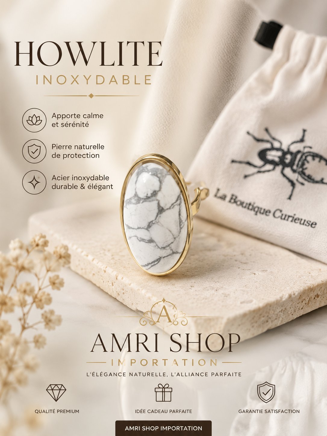 Bague Howlite 