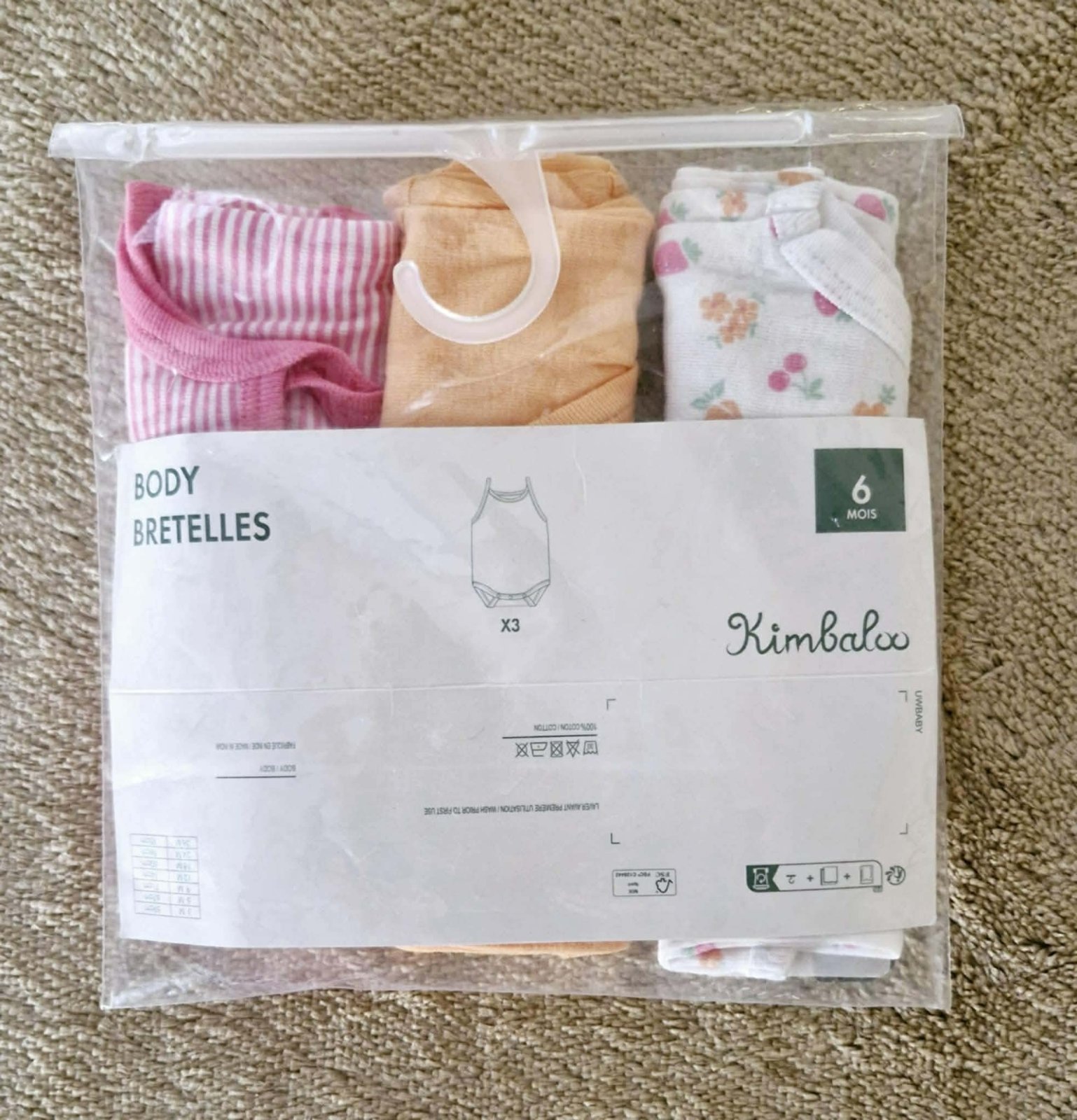 Lot de 3 bodies bébé kimbaloo