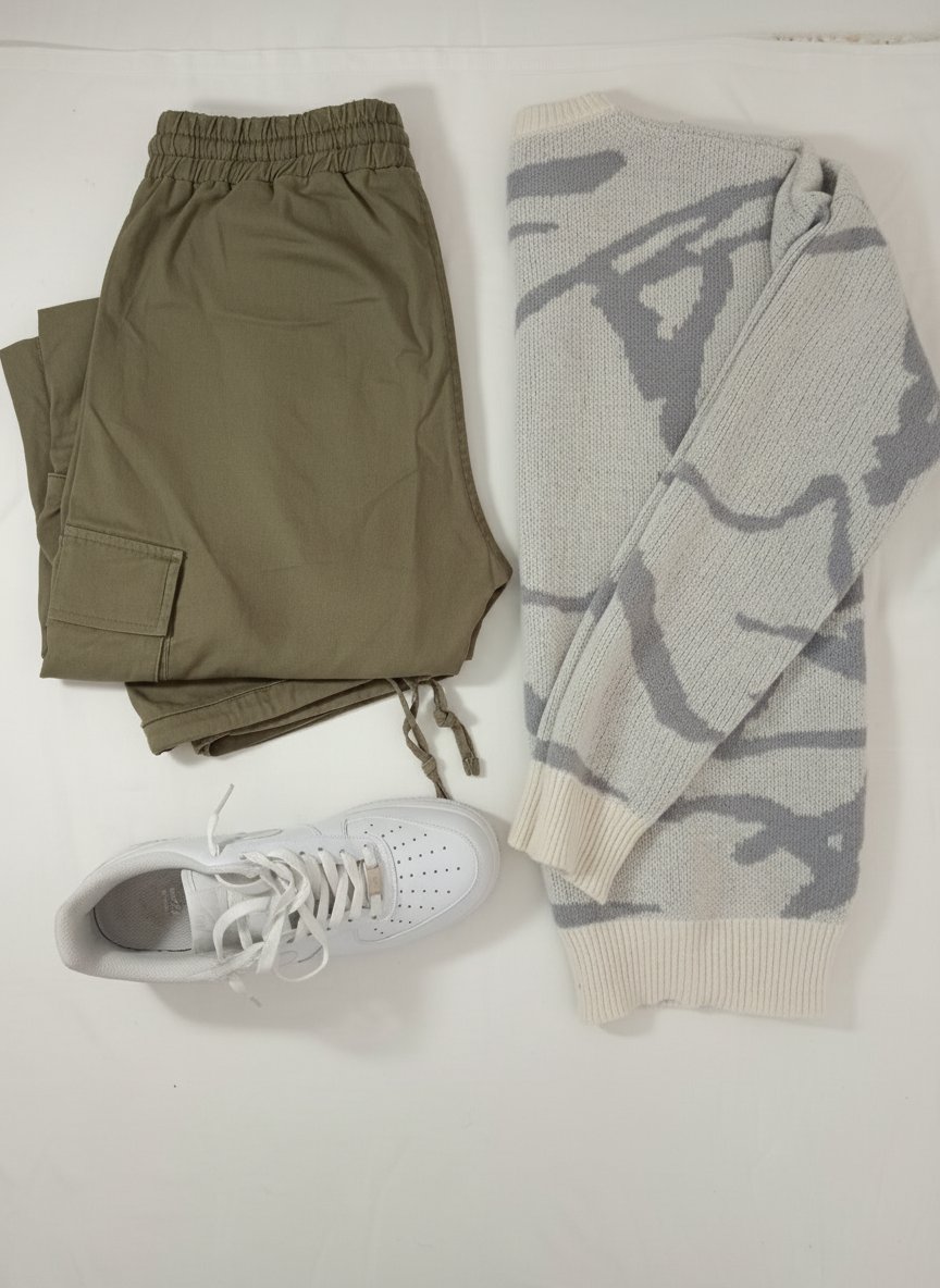 Pull oversize (Shein) + Air force triple White+ Cargo Baggy 