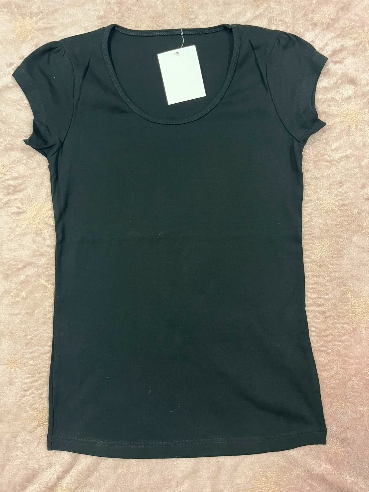 T-shirt noir basique col rond 
